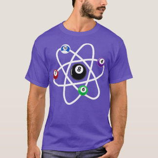 Billiards Atom Science 8Boll Bassäng Älskare T Shirt