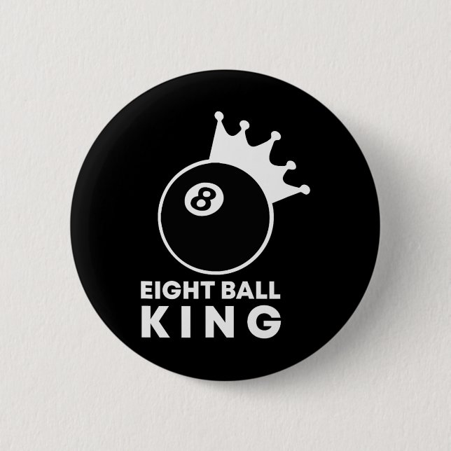 Billiards åttaBoll Kung 8 Boll Bassäng Player Luck Knapp (Framsida)