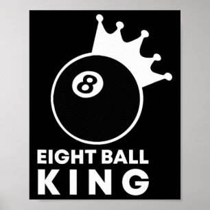 Billiards åttaBoll Kung 8 Boll Bassäng Player Luck Poster