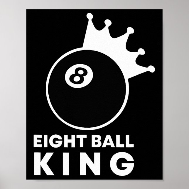 Billiards åttaBoll Kung 8 Boll Bassäng Player Luck Poster (Framsidan)