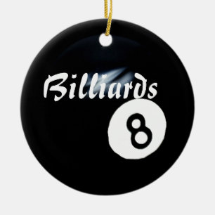 "Billiards-Bakom 8 Boll-Ornament" Julgransprydnad Keramik