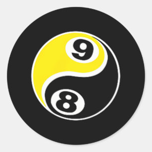 Billiards Bassäng 8 Boll 9 Boll Skull Runt Klistermärke