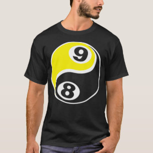 Billiards Bassäng 8 Boll 9 Boll Skull T Shirt