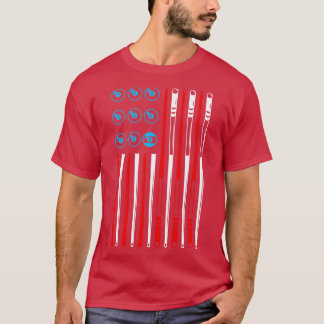 Billiards Bassäng American Flagga T Shirt