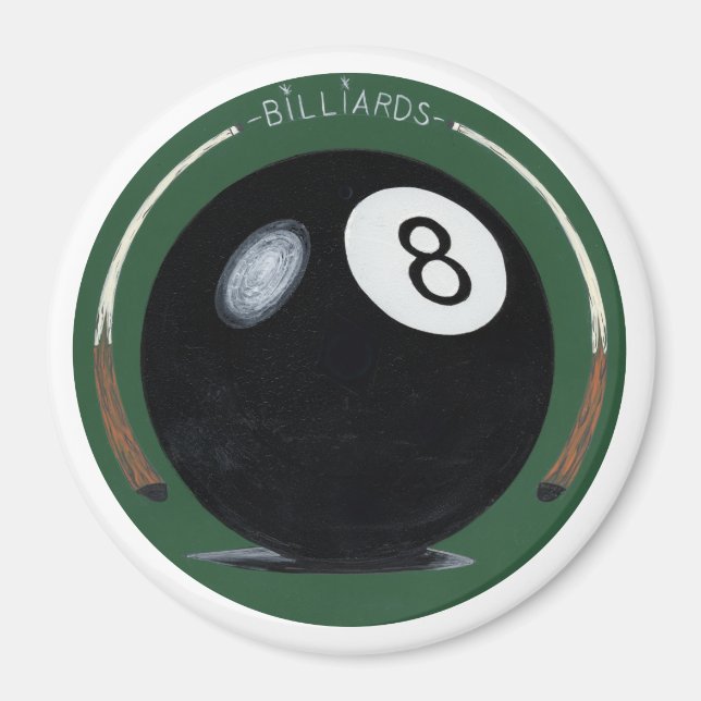 Billiards Bassäng åtta Boll Magnet (Framsidan)