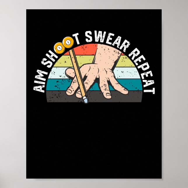 Billiards Bassäng Billiards 8 Åtta Boll Poster (Framsidan)