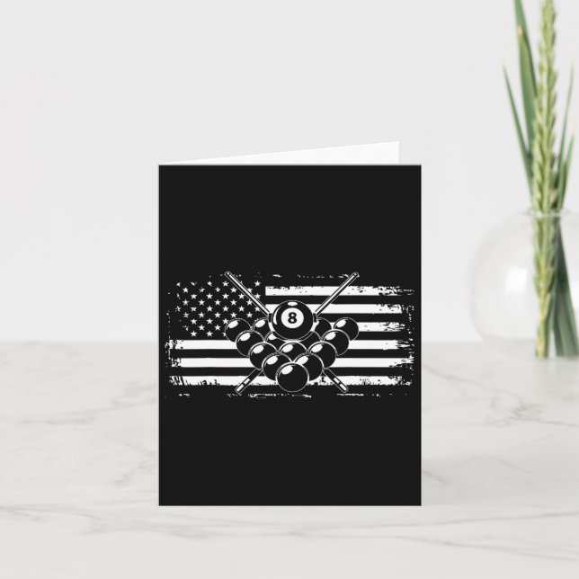 Billiards Bassäng Billiards American Flagga Gift Kort (Framsida)