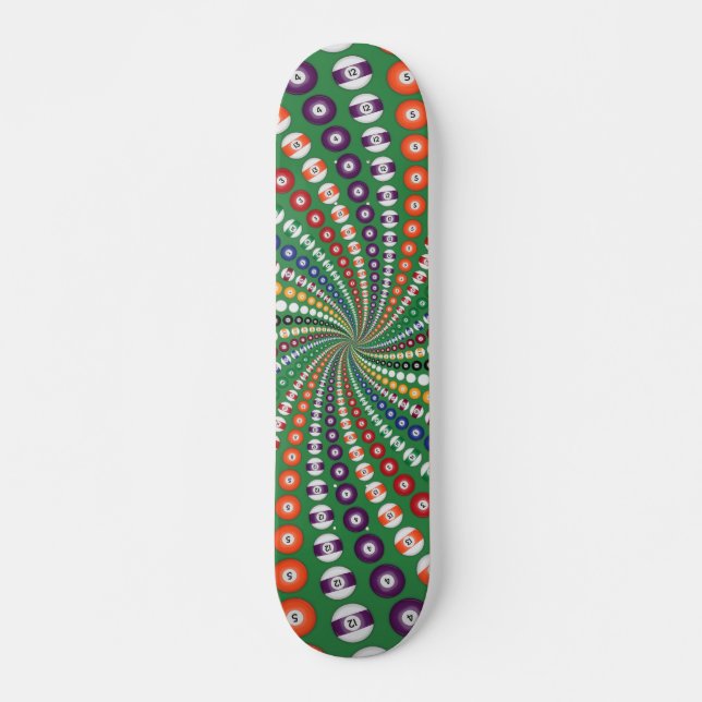 Billiards/Bassäng Bollar Spiral: Skateboard (Framsida)