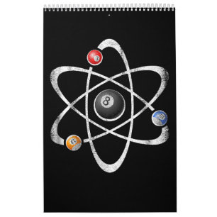 Billiards Bassäng Hall Sport Atom Science Kalender
