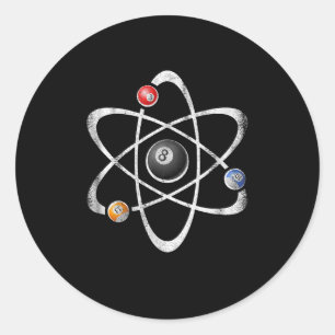 Billiards Bassäng Hall Sport Atom Science Runt Klistermärke