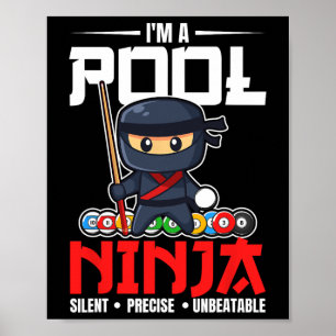 Billiards Bassäng Ninja 8 Boll Funny Manar Boys Ki Poster