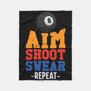 Billiards Bassäng Player Boll 8 Boll Vintage Aim S Fleecefilt