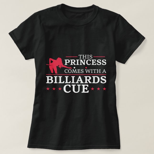 Billiards Bassäng Player Boll Girl Girl Pun Girls  T Shirt (Design framsida)