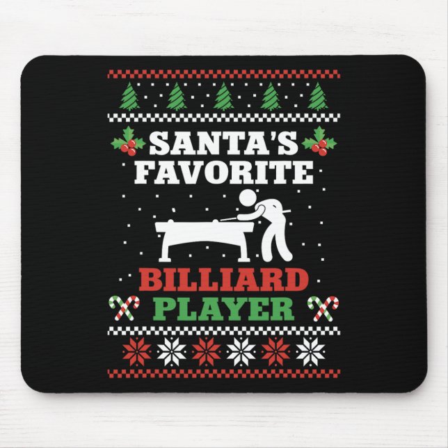 Billiards Bassäng Player Boll jul ugly Christma Musmatta (Framsidan)