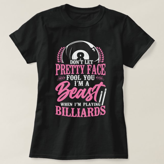 Billiards Bassäng Player Boll Pappa Mamma 8 Boll 9 T Shirt (Design framsida)