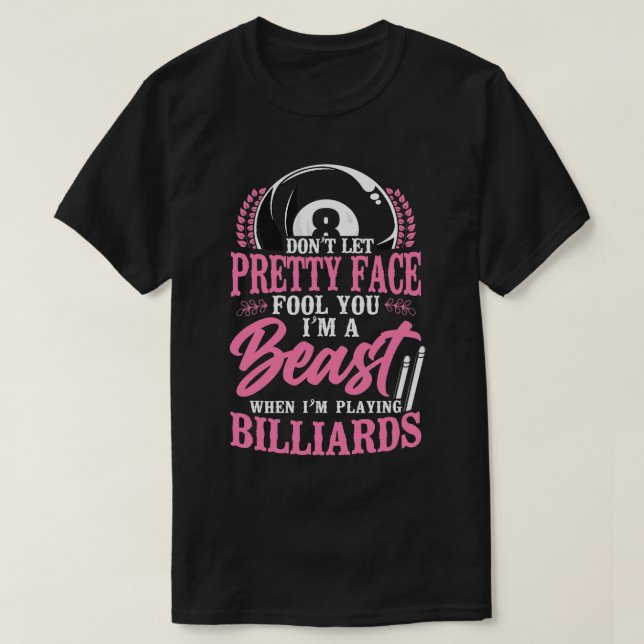 Billiards Bassäng Player Boll Pappa Mamma 8 Boll 9 T Shirt (Design framsida)