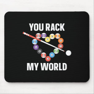 Billiards Bassäng Player Boll Pun Heart Valentines Musmatta