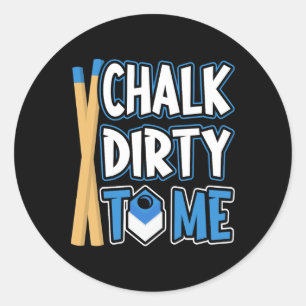 Billiards Bassäng Player Boll Pun Vintage Chalk Di Runt Klistermärke