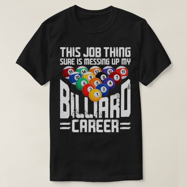 Billiards Bassäng Player Boll Vintage 9 T Shirt (Design framsida)