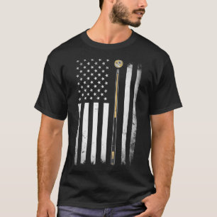 Billiards Bassäng Player Bord USA amerikanska Flag T Shirt