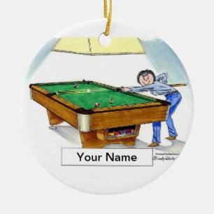 Billiards, Bassäng Player - Female Julgransprydnad Keramik