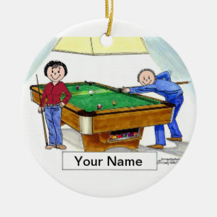 Billiards, Bassäng Player par Julgransprydnad Keramik