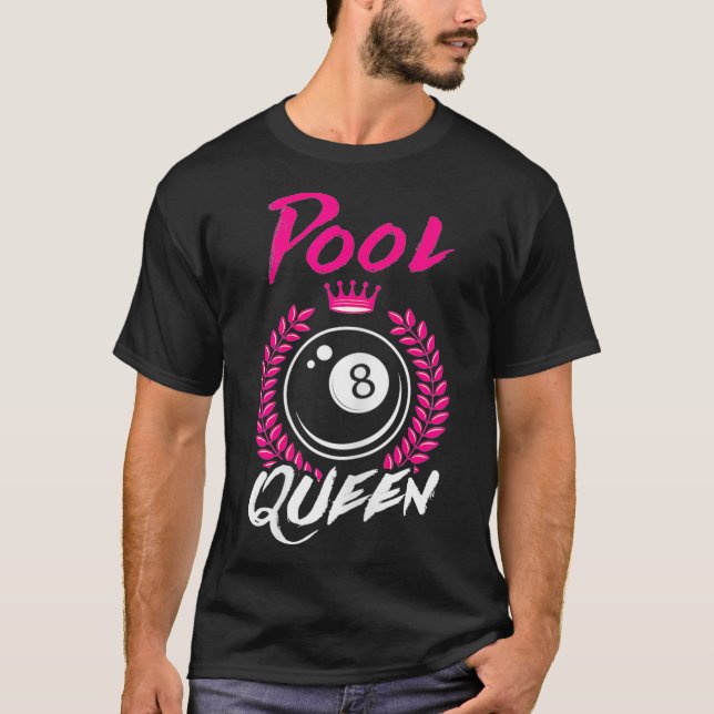 Billiards Bassäng Queen Funny Female Bassäng Playe T Shirt (Framsida)
