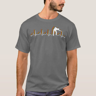 Billiards Bassäng Retro Heartslag EKG för Billiard T Shirt