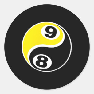 Billiards Bassäng Shirt 8 l 9 l Skull Tee Runt Klistermärke