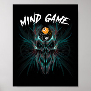 Billiards Bassäng Snooker Skull 8-boll 9-boll För Poster