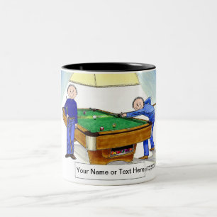 Billiards, Bassäng-spelare - Manlig och manlig Tec Två-Tonad Mugg