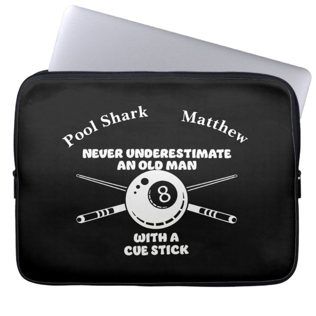 Billiards berättar om erfarenhet och skicklighet laptop fodral (Framsidan)