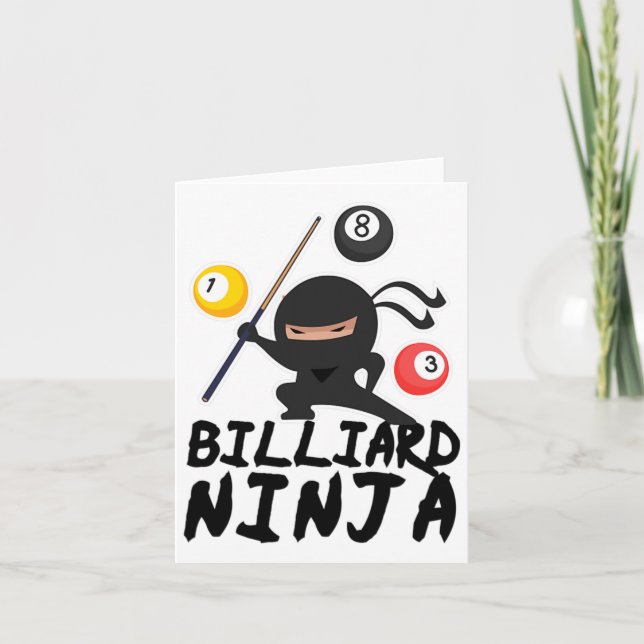 Billiards Billiard Ninja Bassäng Player 8 Funny Kort (Framsida)