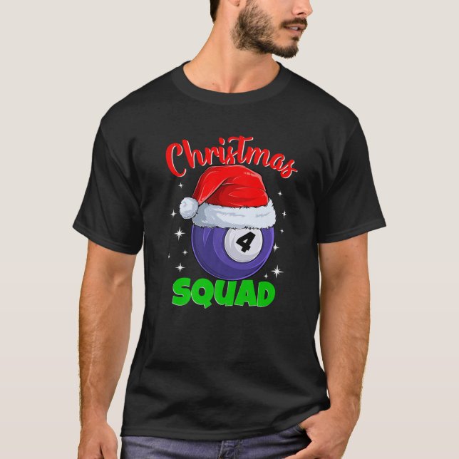 Billiards Boll 4-julfest Bassäng Bollar Billia T Shirt (Framsida)