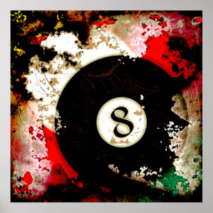 BILLIARDS BOLL NUMMER 8 POSTER