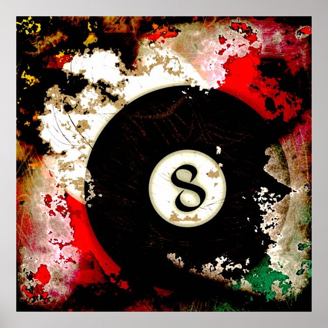 BILLIARDS BOLL NUMMER 8 POSTER (Framsidan)