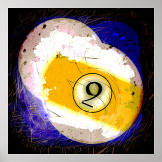 BILLIARDS BOLL NUMMER 9 POSTER