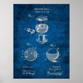 Billiards Boll Patent Art #2 Bassäng rumsdekoratio Poster