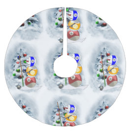 Billiards Boll Snögubbe jul Julgransmatta Borstad Polyester