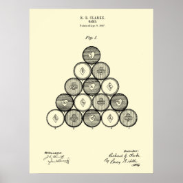 Billiards Bollar Patent Wall art PRint #1 Poster