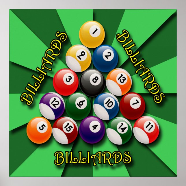 BILLIARDS BOLLAR POSTER (Framsidan)