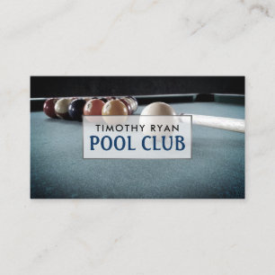Billiards Bord, Bassäng Klubb, Bassäng Player Visitkort