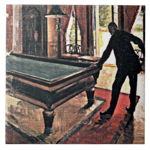 Billiards - Caillebotte, 1876 grafik, Kakelplatta