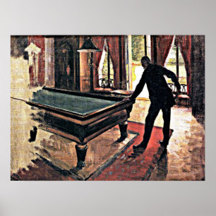 Billiards - Caillebotte, målning av berömd, Poster