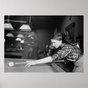 Billiards Champ Martha Clearwater, 1910-talet Poster
