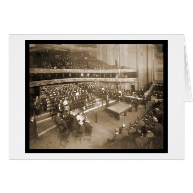 Billiards Chicago IL Photo 1906 Hälsningskort (Framsidan Horizontal)