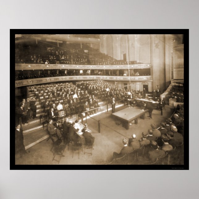 Billiards Chicago IL Photo 1906 Poster (Framsidan)