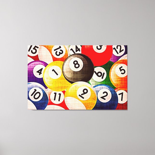 Billiards Collage Triptych Canvastryck (Framsida)