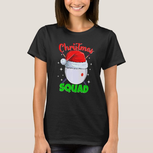 Billiards Cue Boll jul Squad Bollar Billiard T Shirt (Framsida)
