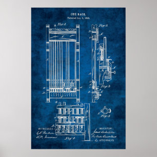 Billiards Cue Rack Patent Art #13 Bassäng Decor Poster